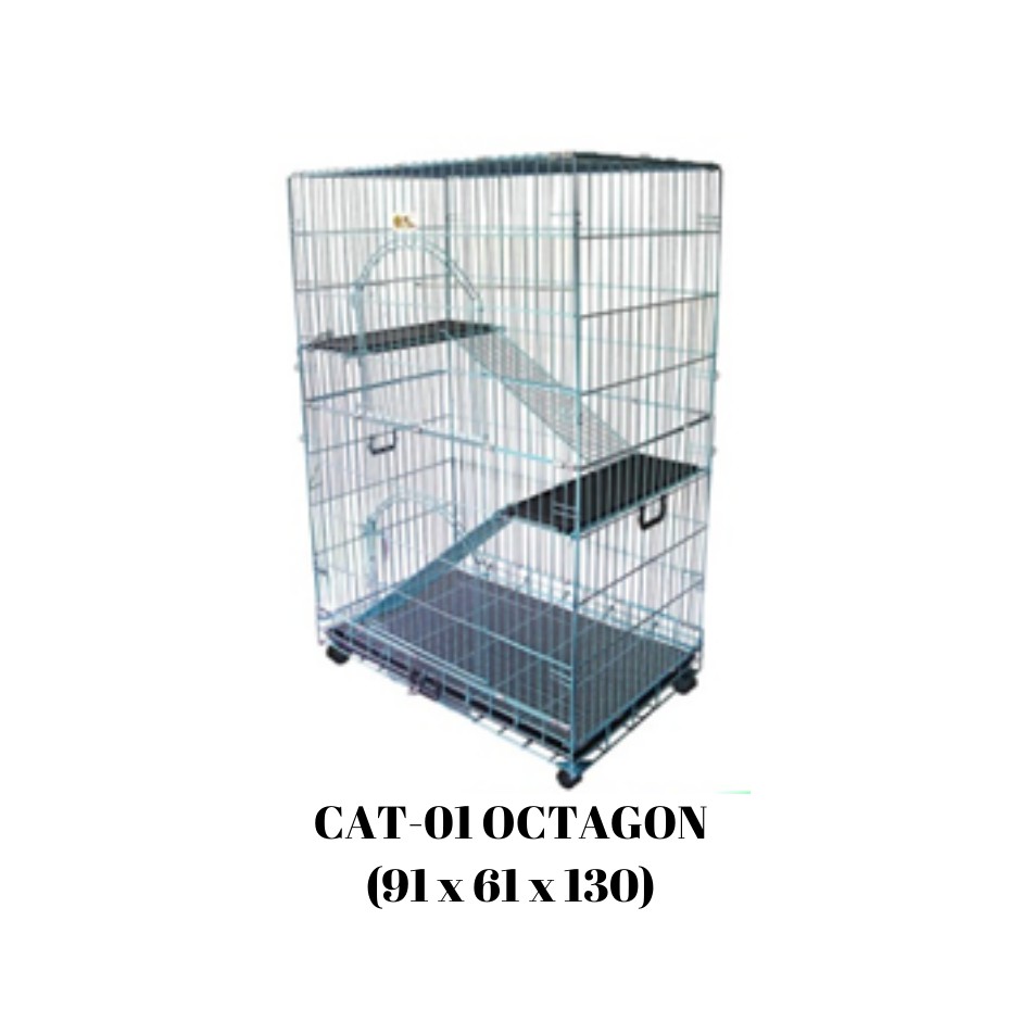 Jual Kandang Kucing Tingkat Octagon Cat-01(91 x 61 x 130) | Shopee ...