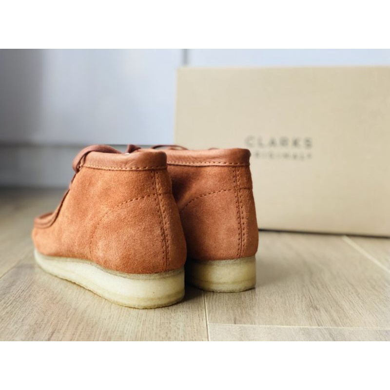 brown suede clarks wallabees