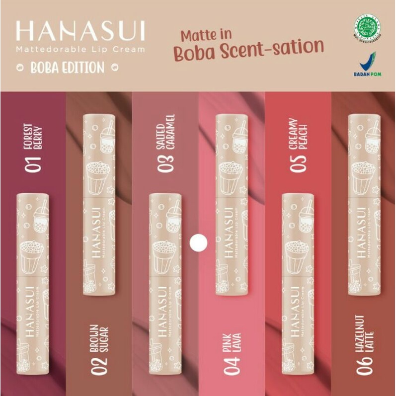 HANASUI LIP CREAM BOBA EDITION/ LIP CREAM MATTE/ hanasui lipstick/ lip matte