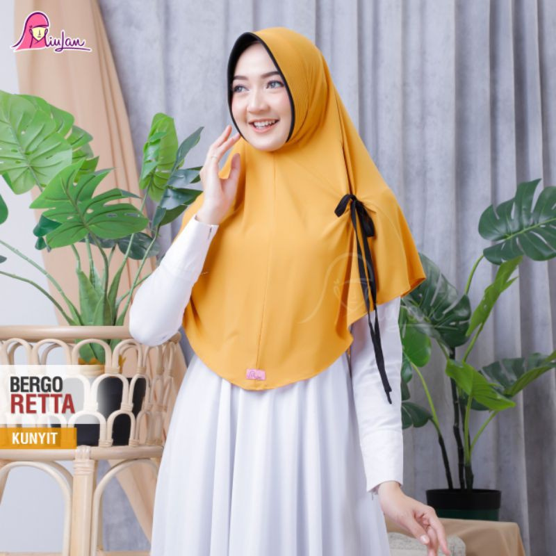 READY SIAP KIRIM | HB - BERGO RETTA KUNYIT, PLUM | HIJAB MIULAN TERBARU DAN TERLARIS