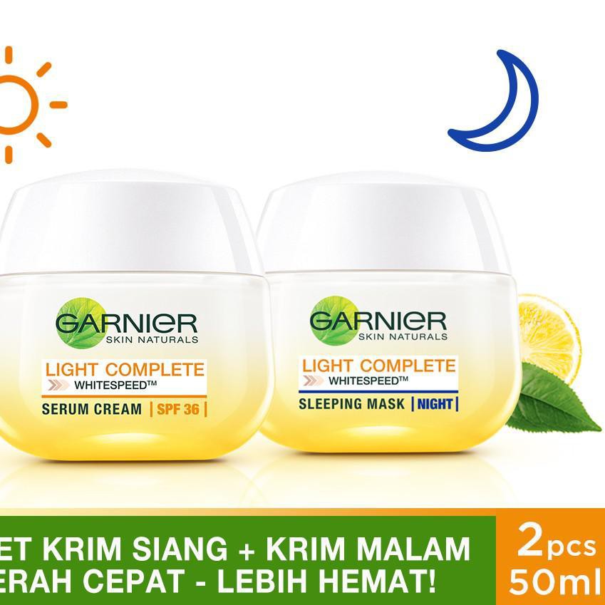 ♗ Garnier Light Complete Daily Kit - Krim Pagi dan Malam (Untuk Kulit Cerah Cepat) ✾