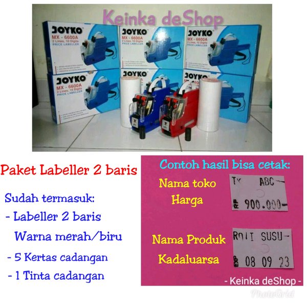 

PAKET Alat cetak Label merk bandrol harga 2 baris huruf angka Price Labeller isi kertas nya