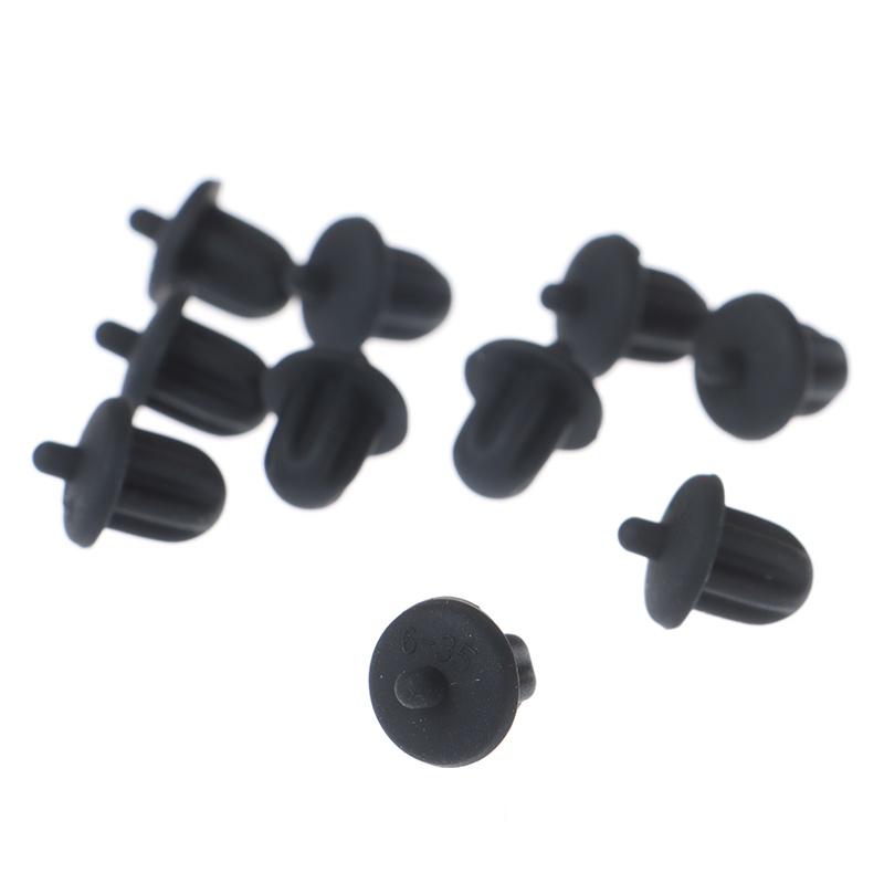 {LUCKID}10pcs Black Rubber 6.35mm Audio Jack PC DVD Microphone Socket Dust Cover