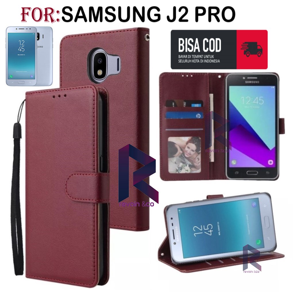 FLIP COVER SAMSUNG J2 PRO FLIP WALLET LEATHER KULIT PREMIUM SARUNG BUKA TUTUP FLIP CASE SAMSUNG J2 PRO