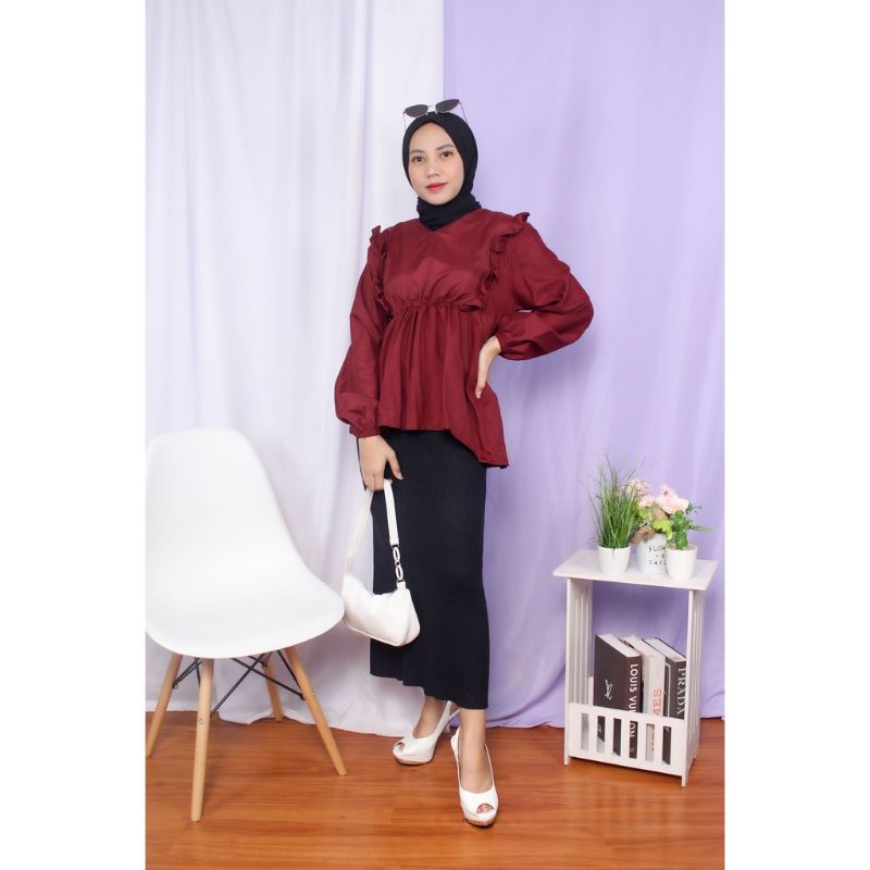 (COD) Elsa Blouse - Cirelea blouses // Atasan Wanita // Blouse Wanita Korean Style-5