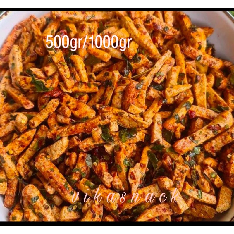 

(COD) 1kg Stik Basreng Cikruh Daun Jeruk Extra Pedas Jeletot Bumbu Basah