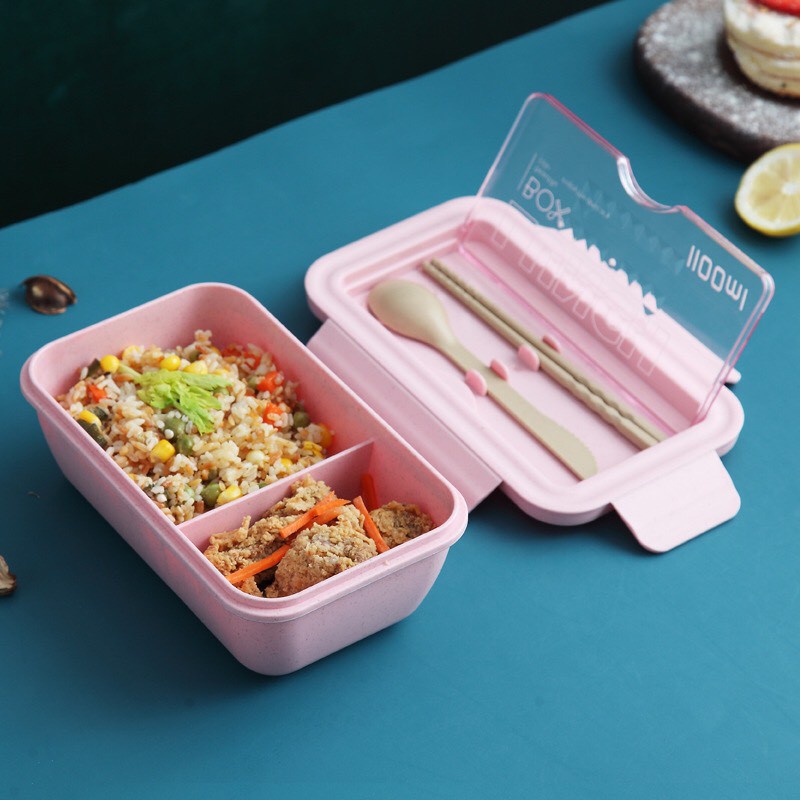 KenKen Lunch Box 1100 ml  LB-B002 - Kotak Makan Siang - Kotak Bekal Big Free Sendok Garfu