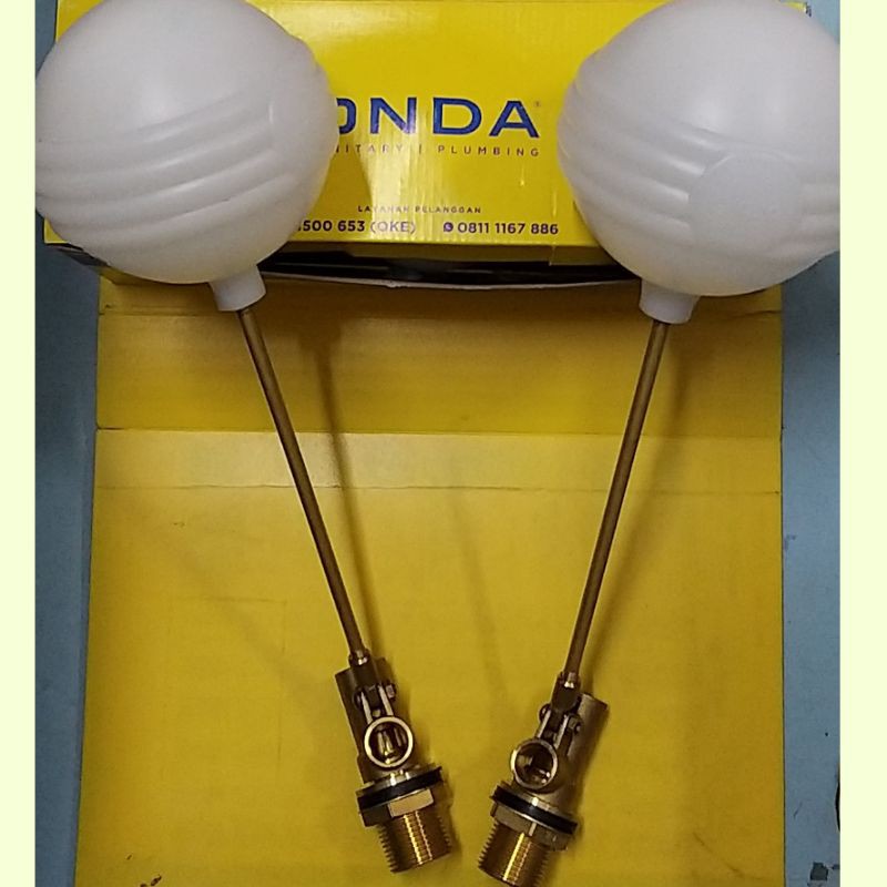 PELAMPUNG BOLA KUNINGAN ONDA 1"/ FLOATER BALL/OTOMATIS PELAMPUNG TOREN