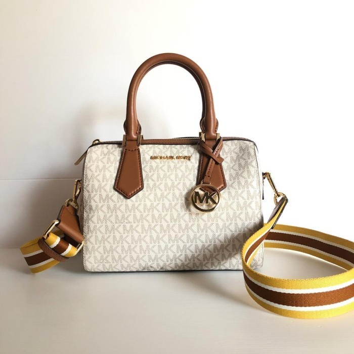 Michael Kors Hayes Duffle Shoulder Bag Tas Selempang Wanita Tas Wanita - Putih Cuci Gudang