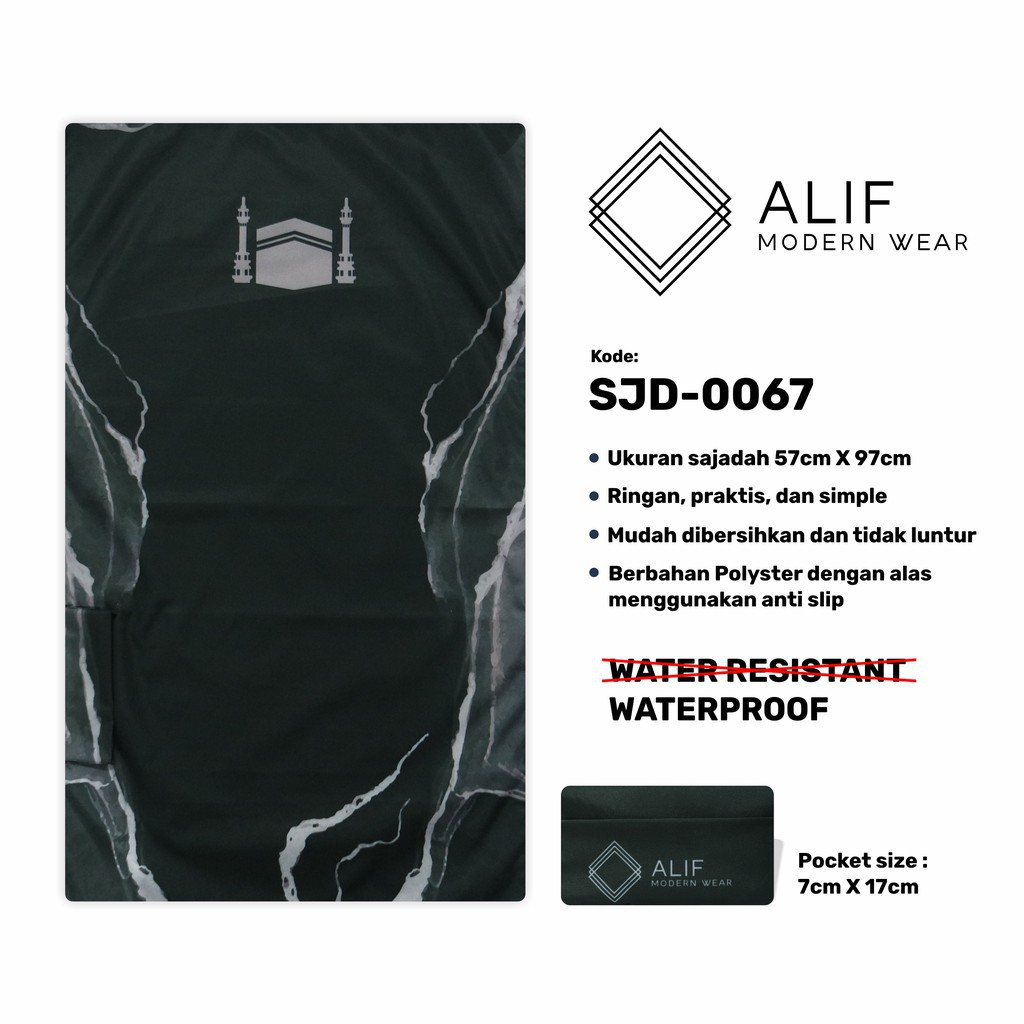 Sajadah Lipat Portable Alif Modern Wear SJD-0067 | Sajadah Travel/Saku Anti Air