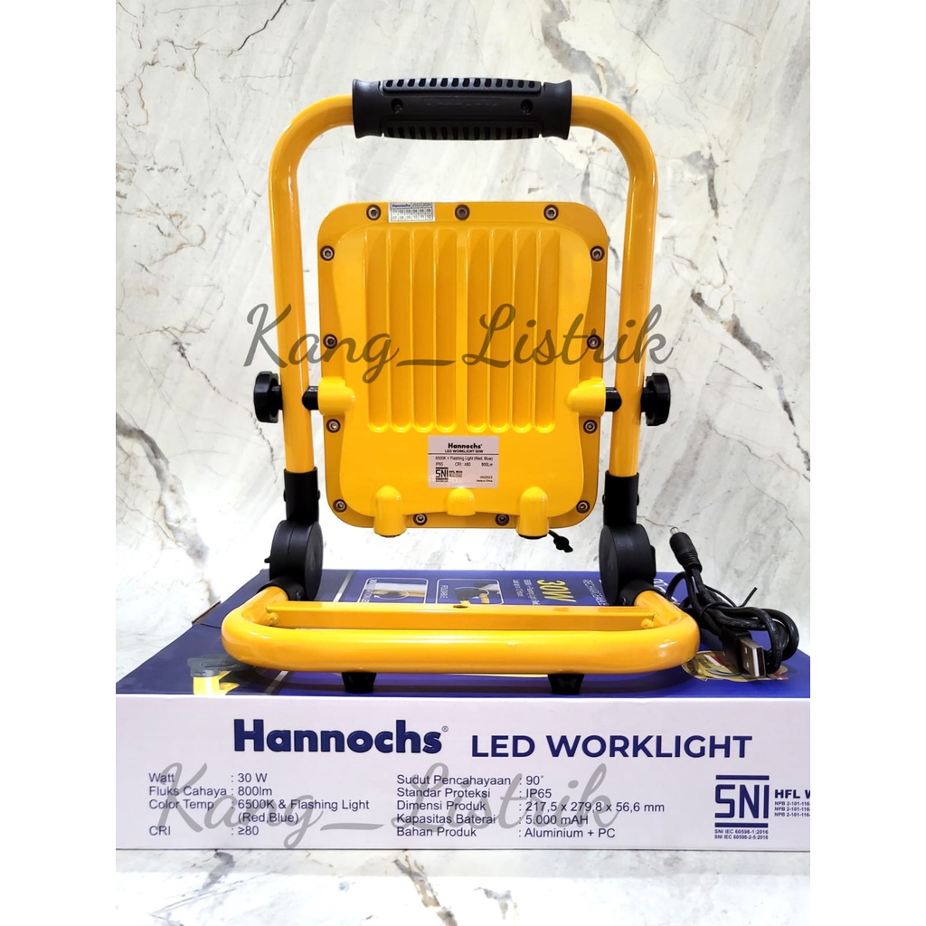 Hannochs LED Worklight Rechargeable 30Watt / Lampu Sorot Hanochs 30W