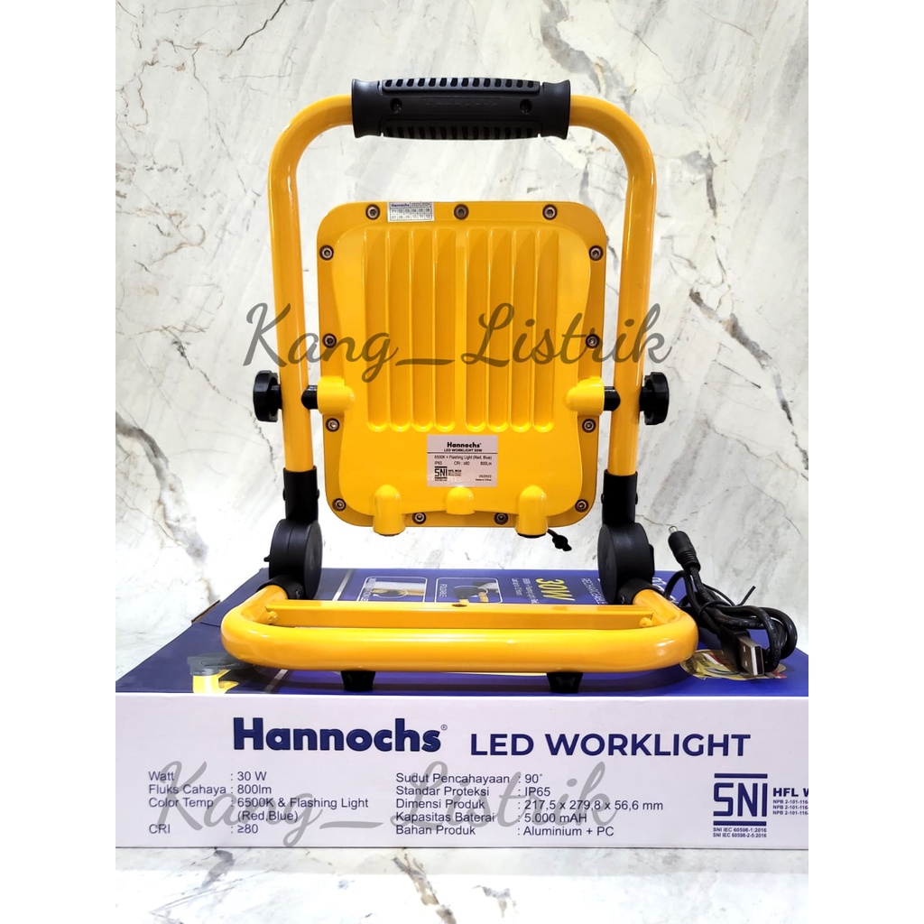 Hannochs LED Worklight Rechargeable 30Watt / Lampu Sorot Hanochs 30W