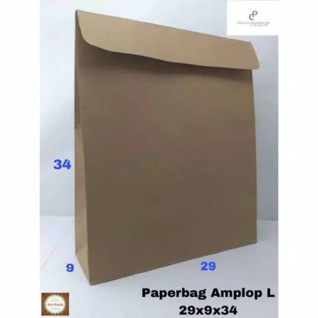 

PAPERBAG AMPLOP COKLAT POLOS UK 29X9X34CM / AMPLOP COKLAT POLOS / TAS KERTAS ISI 20PCS MINIMAL ORDER 20PCS