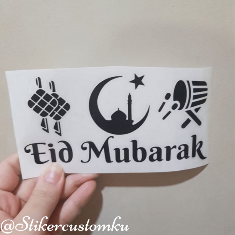 Stiker Eid Mubarak Bulan / Sticker Cutting Balon / Stiker Lebaran Balon PVC