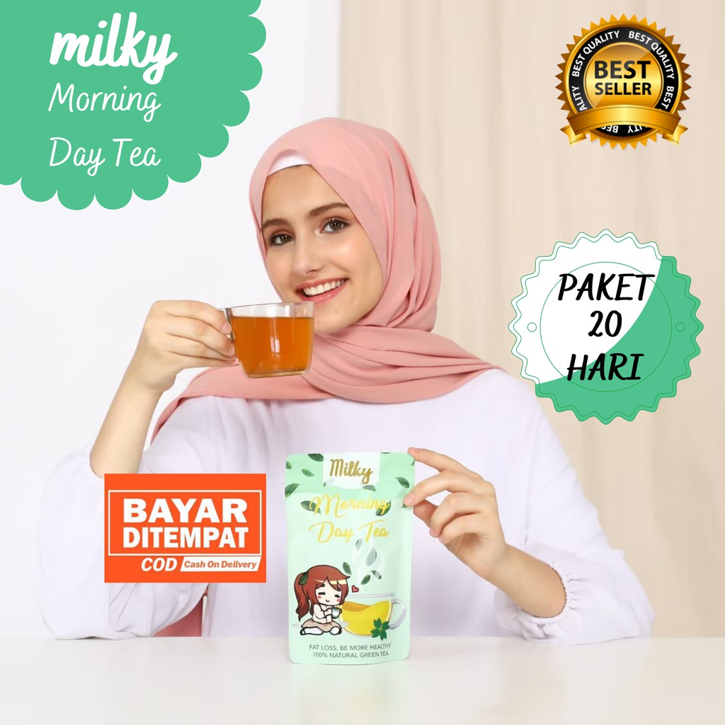 Teh Detox Pelangsing Penurun Berat Badan Herbal Milky Morning Day Tea 20 Hari