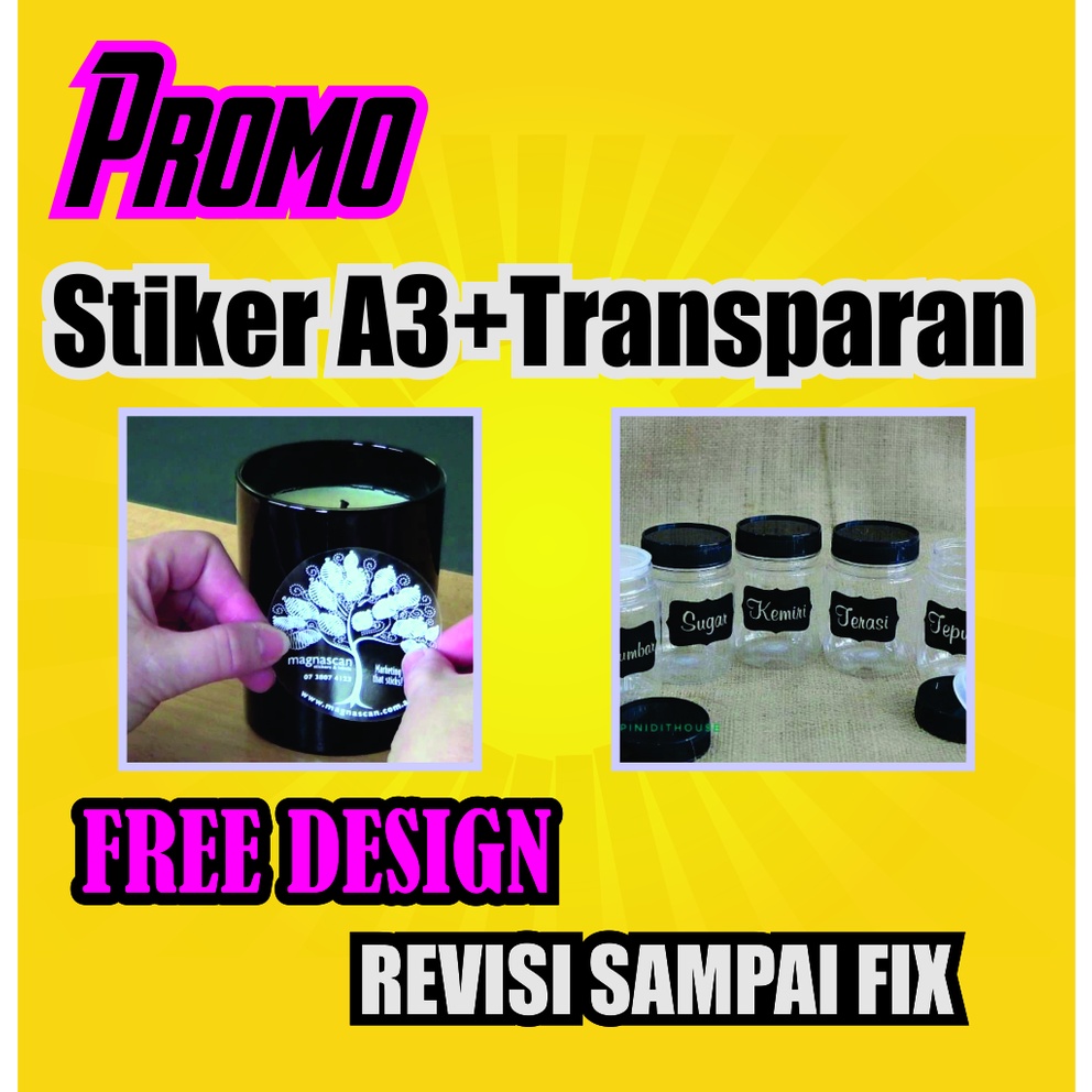 

FREE DESIGN STICKER VYNIL TRANSPARAN A3+
