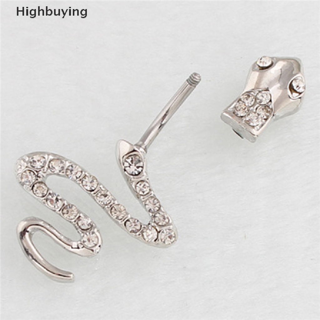 Hbid Anting Tindik Perut / Pusar Stainless Steel Model Ular Untuk Wanita