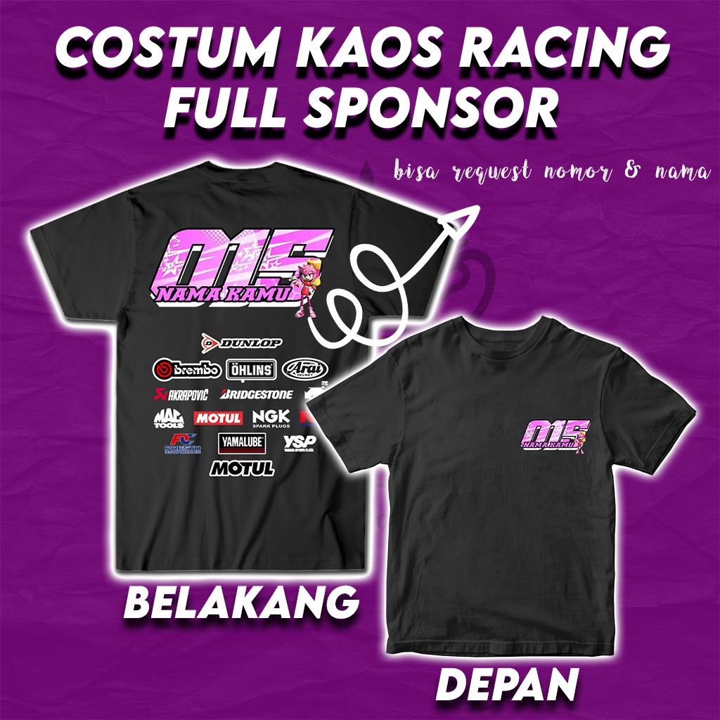 Kaos Costum Distro Racing Hell Racertees Pilloters Bahan Katun SIZE M - XXL Pria Wanita Terlaris - B