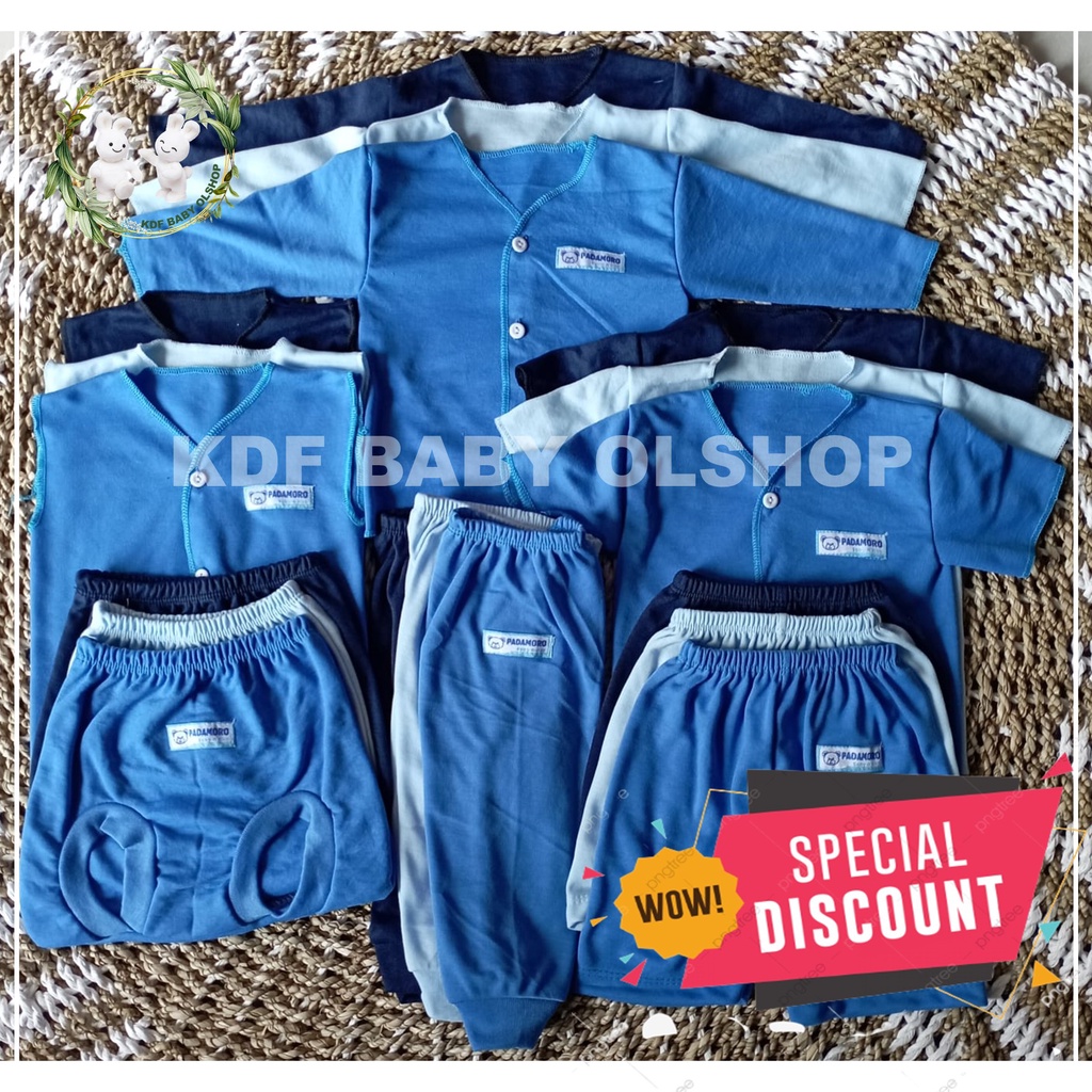 18 PCS BLUE SERIES PAKET HEMAT SETELAN BAYI BARU LAHIR 0 - 4 BULAN +CELANA POP CELANA PENDEK CELANA PANJANG PAKET KOMPLIT STELAN NEW BOAR