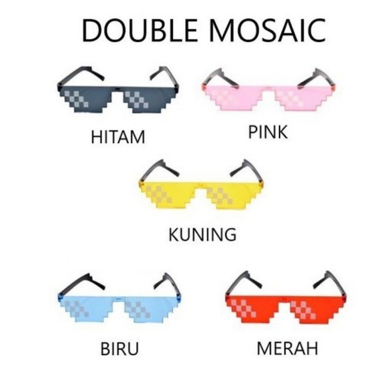 Kacamata Thug Life Double Mosaic Sunglasses Kaca mata Hitam