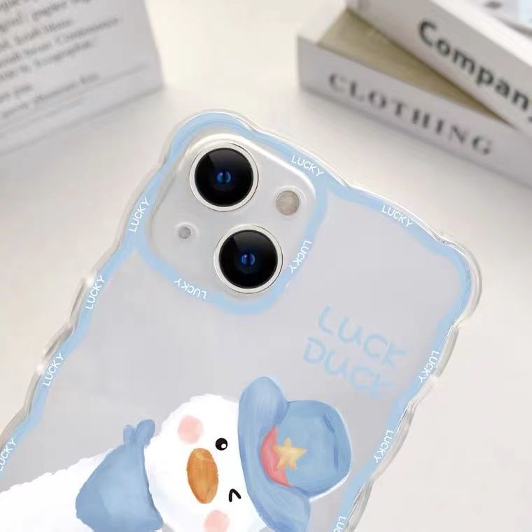 Soft Case TPU Transparan Motif Lucky Duck Untuk Iphone 13 Pro Max / 12 / 11 / XS / XR / X / 8 / 7 / 6 Plus Mini SE 2020