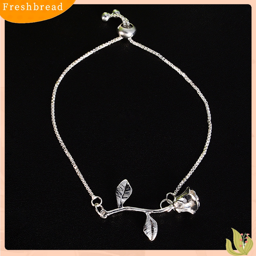 [TERLARIS]Elegant Rose Pendant Wristband Bracelet Adjustable Bangle Women Jewelry Gift