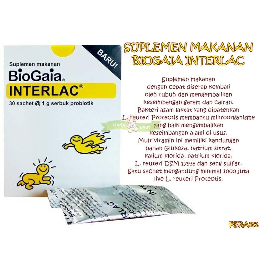 PERA152 SUPLEMEN MAKANAN BIOGAIA INTERLAC 1 BOX ISI 30 PCS SACHET exp juni 2024