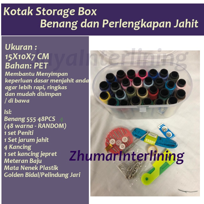 Kotak Jahit Sewing Kit storage box Premium