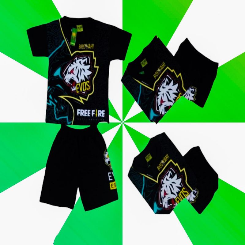 SETELAN BAJU JERSEY GAMING FFANAK ANAK, SETELAN JERSEY GAMING ML ANAK ANAK