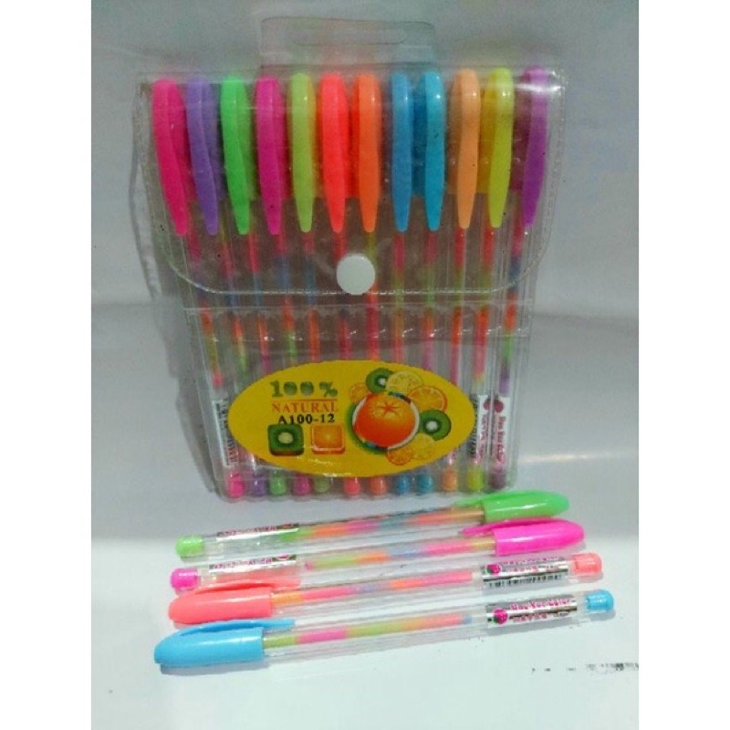 

Satuan Pulpen Gel Ballpoint Glitter 12 warna HAO YUE COLOR