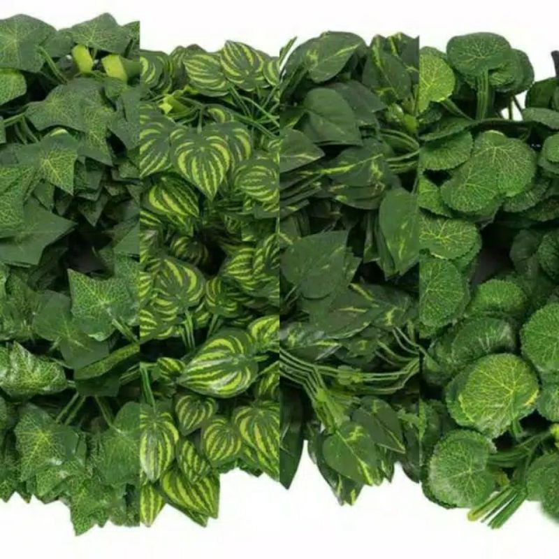 (1 LUSIN) 2 METER DAUN RAMBAT ARTIFICIAL DAUN PLASTIK IMITASI