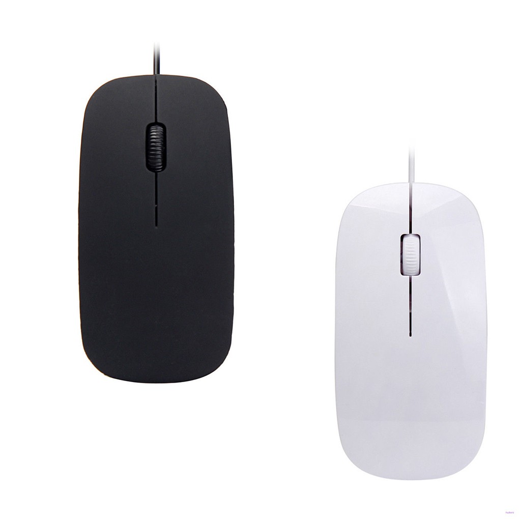 Mouse Gaming Mini Ultra Tipis Warna Hitam Putih Matte Dengan Kabel Usb Untuk Pc/Laptop