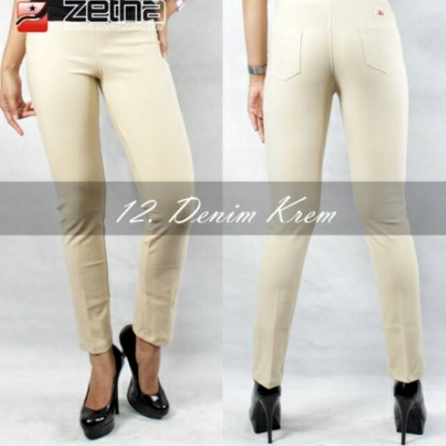Celana Zetha Denim Krem