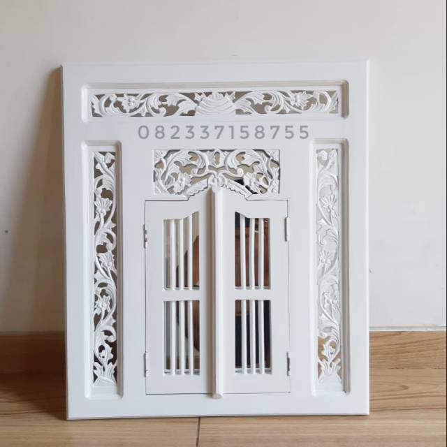 Jendela Shabby , Cermin Jendela Hias , Jendela Krepyak kayu mahoni