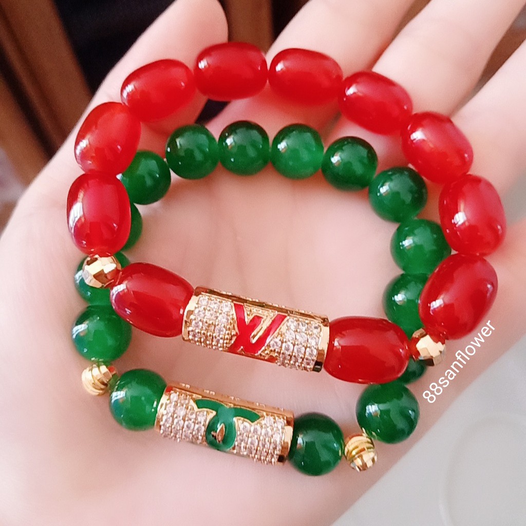  Gelang  Giok Liontin CC Giok merah hijau Perhiasan XUPING 