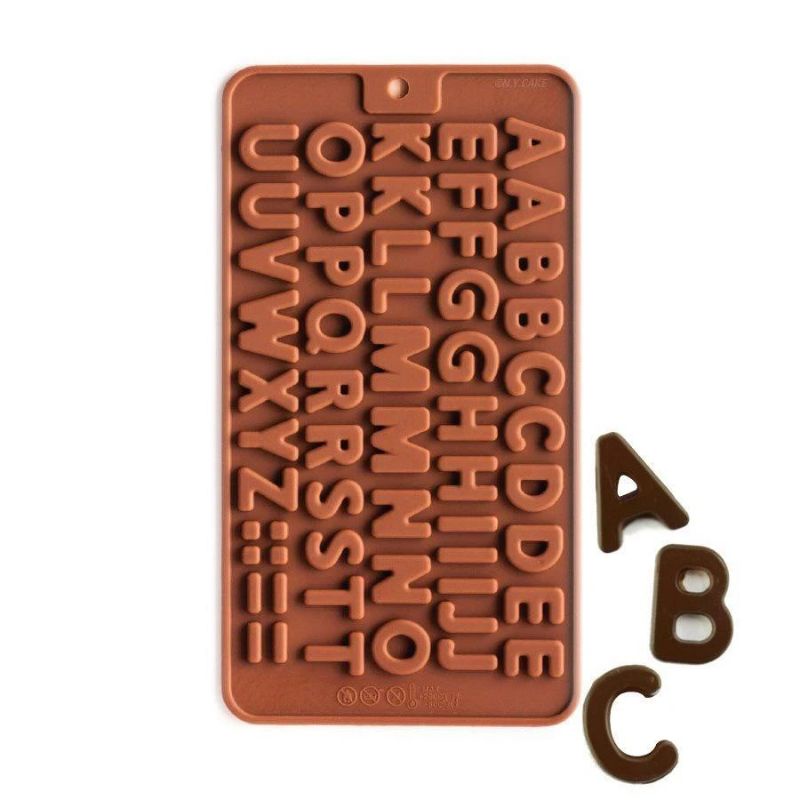 Cetakan Coklat Alpabat dan angka silicon