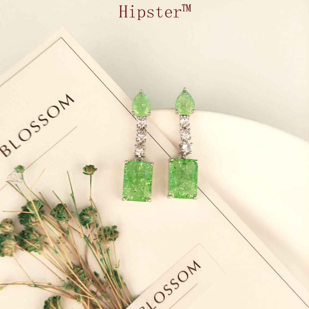 Anting Kristal Warna Biru Navy Untuk Wanita