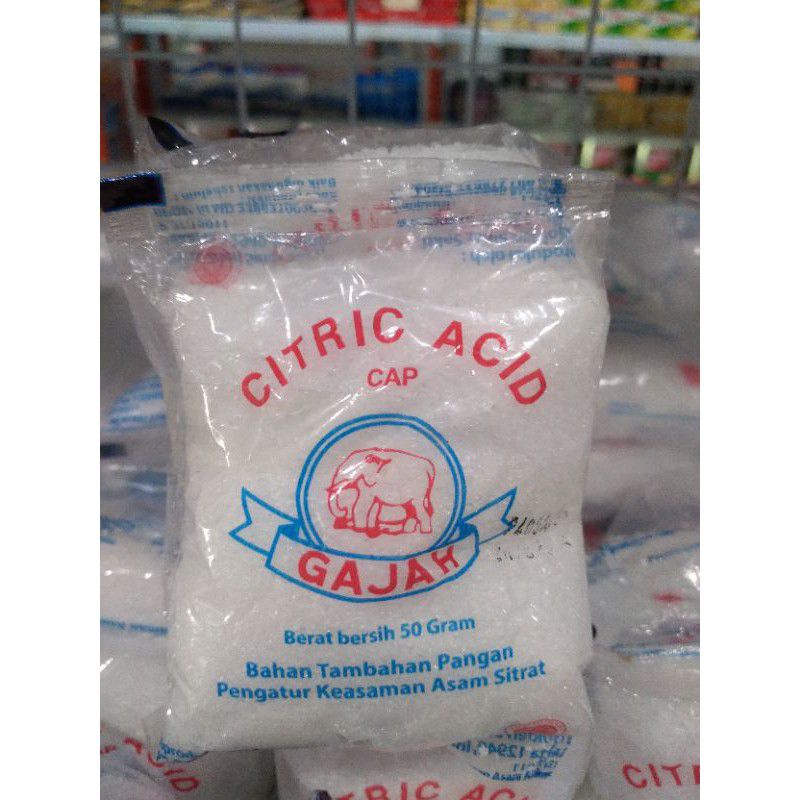 Citric Acid 50 Gram/ Asam Sitrat/ Sitrun Cap Gajah/ Citrun Gajah