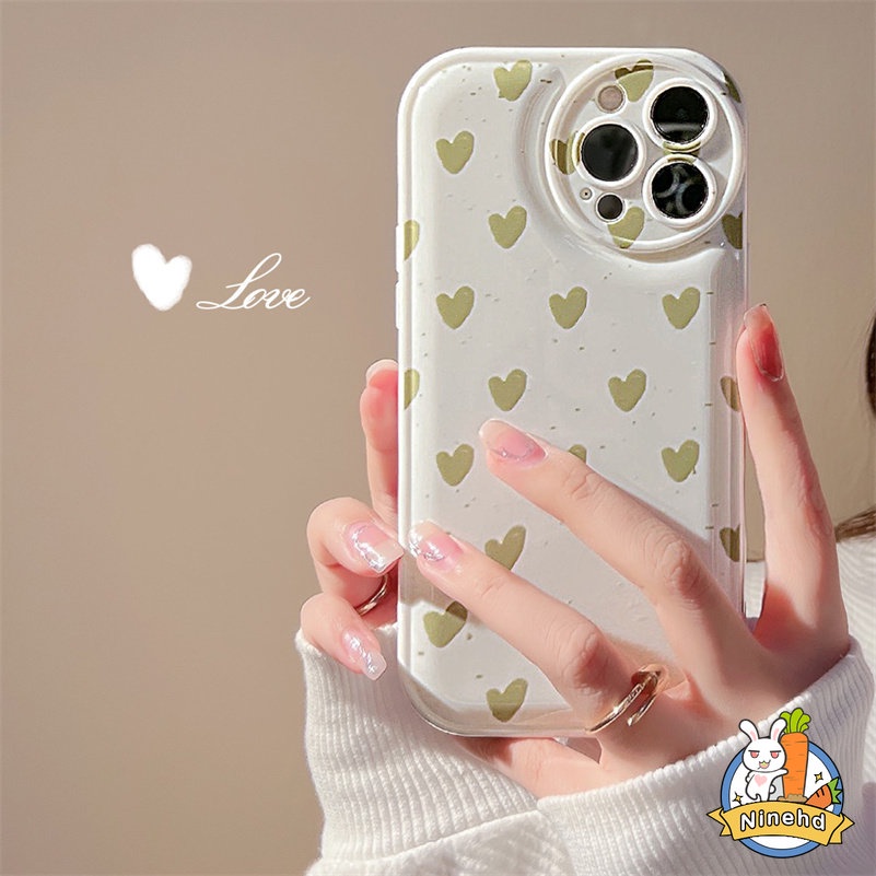 Soft Case Silikon Tpu Glossy Motif Hati 3D Untuk iPhone 14 13 12 11 Pro Max X Xr Xs Max 7 8 6 6s Plus SE 2020