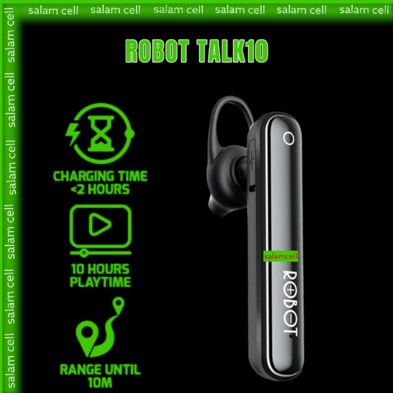 Headset Bluetooth ROBOT TALK10 Original Garansi Resmi