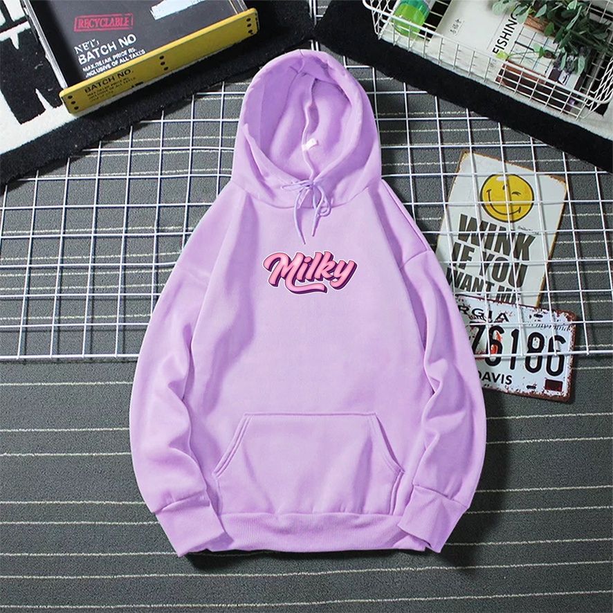 Sweater hoodie wanita MILKY baju cewek hodie keren