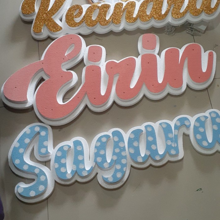 

Senikertas- Dekorasi Nama Styrofoam 80 Cm/Kata -Kertas-Seni.