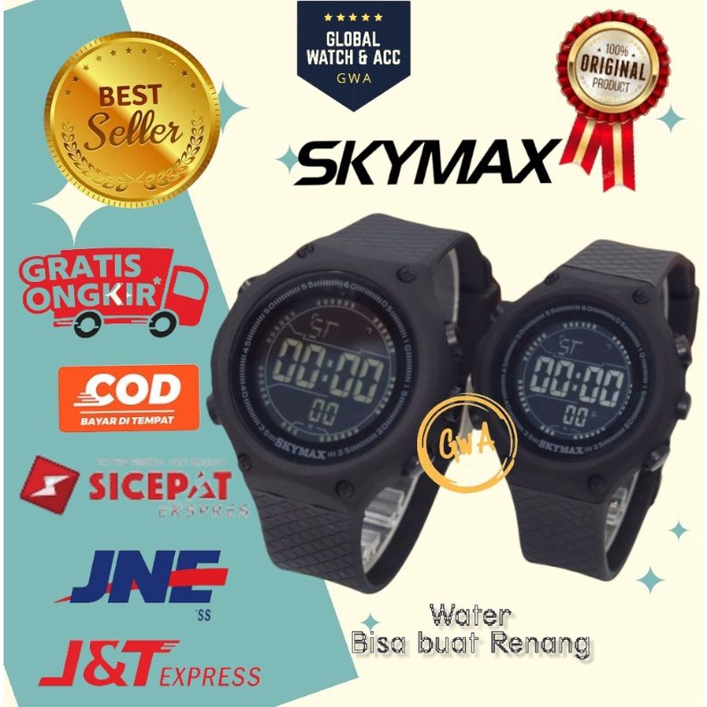 Jam tangan pasangan / couple digital skymax water bisa buat renang