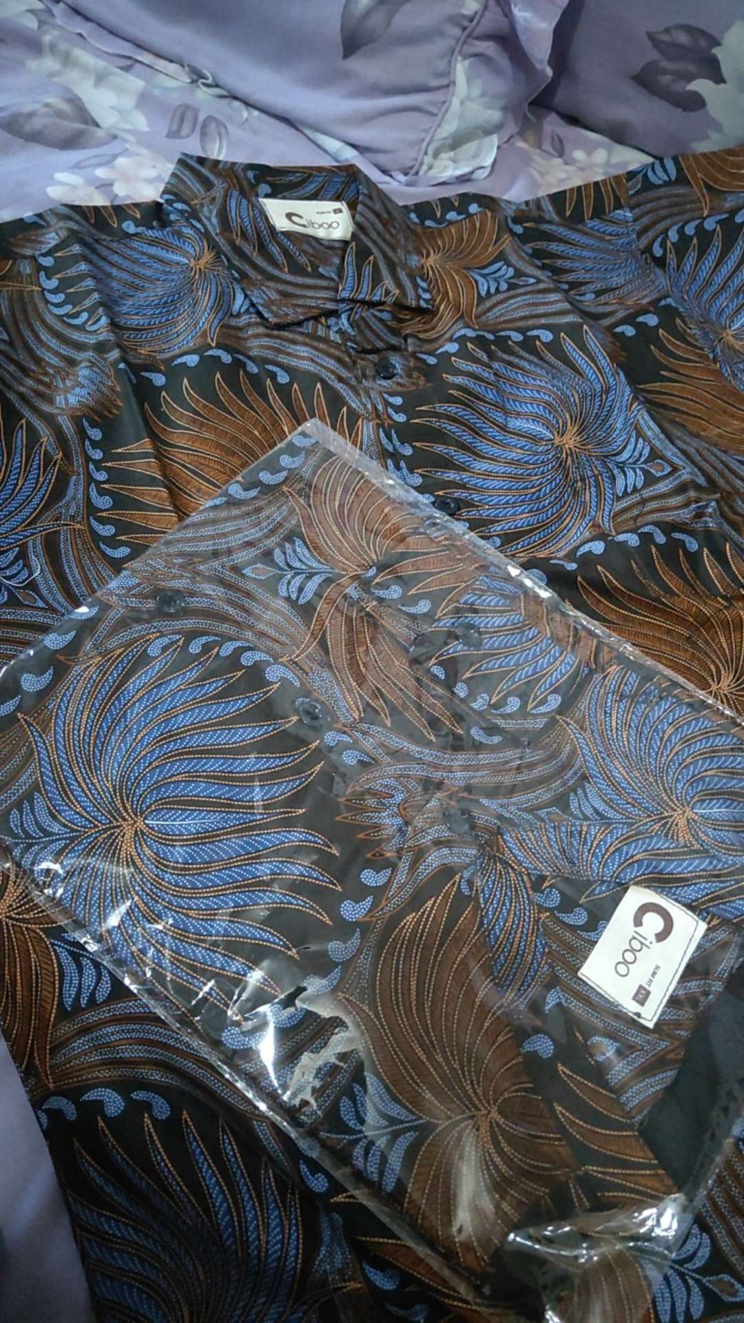 Kemeja Batik Anak Slimfit Warna Lilac