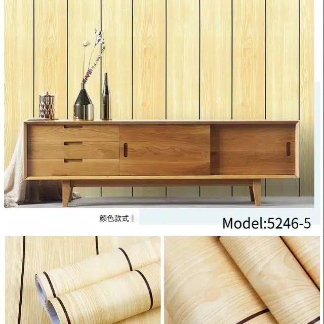 Grosir Wallpaper motif kayu krem CY1180