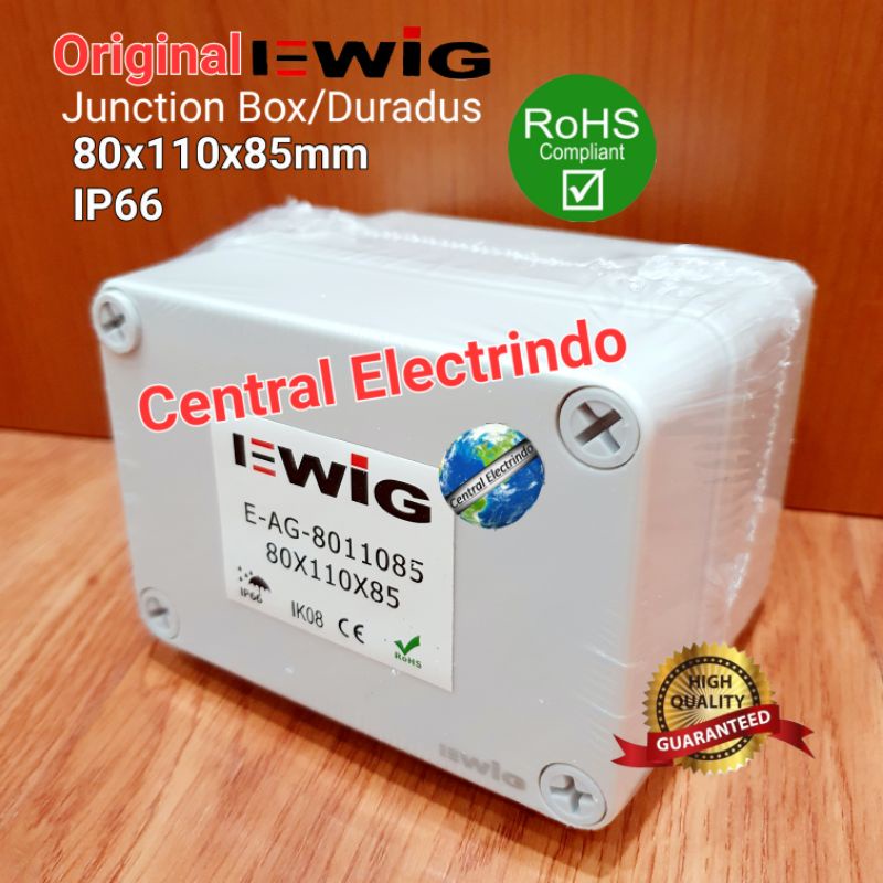 Junction Box AG 80×110×85mm Box Panel Plastik ABS EWIG Polos IP66.