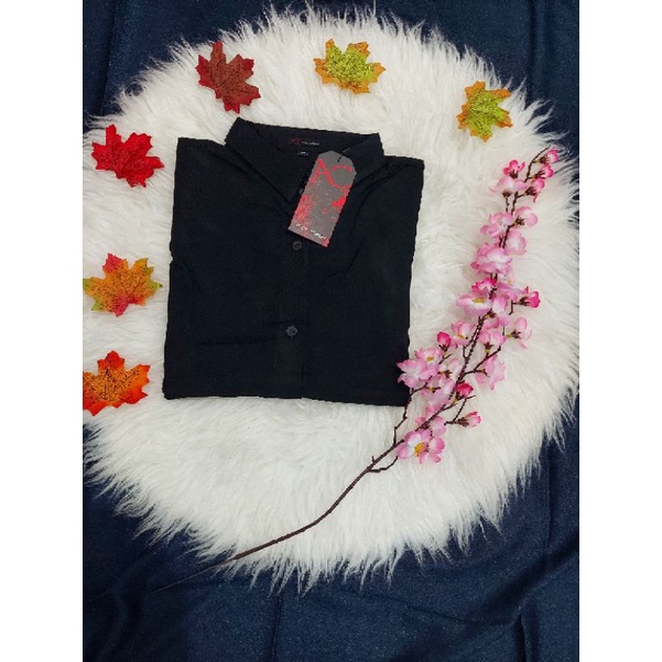 Baju Kemeja Wanita | Kemeja Cewek Lengan Panjang | Kemeja Premium | Kemeja Katun Wanita-Hitam K01