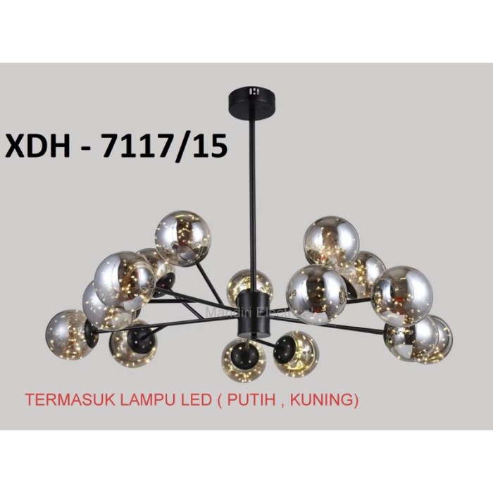 Lampu Gantung Modern minimalis Ruang Tamu Hitam - 7117