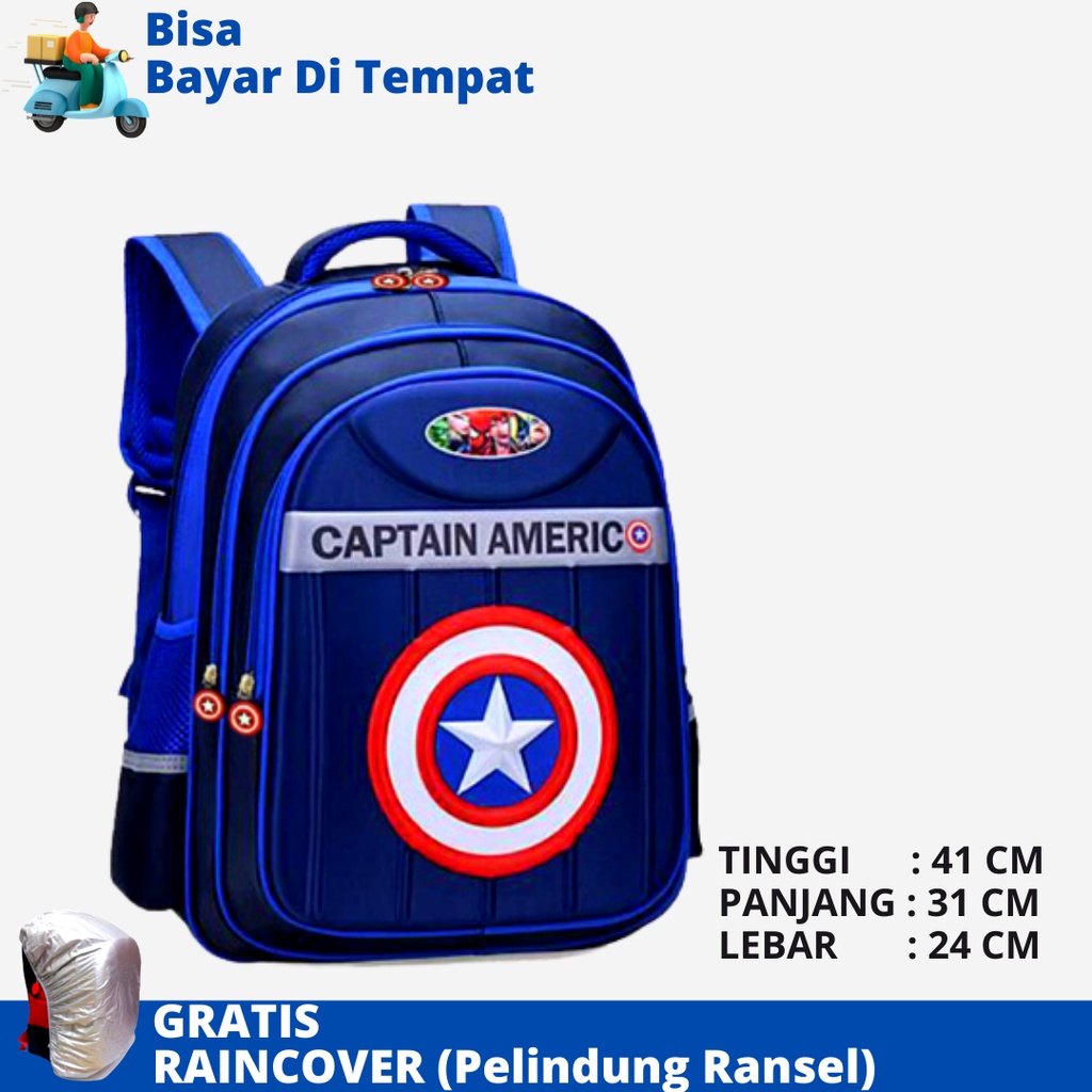 Tas Ransel Anak Capten DSTR-1009 Ukuran SD Ransel Anak Tas Sekolah SD Tas Anak Cowok