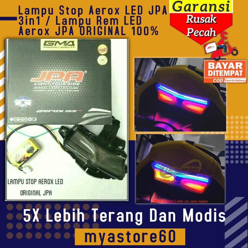 Lampu Stop Aerox LED JPA 3in1 Lampu Rem LED Aerox JPA ORIGINAL Aksesoris Variasi Sparepart Aerox